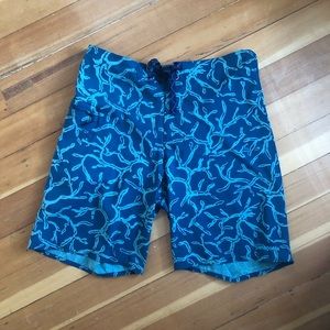 Patagonia men’s blue board shorts swim trunks